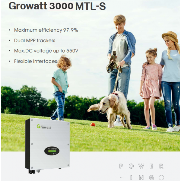 Сетевой инвертор Growatt 3000-MTL S